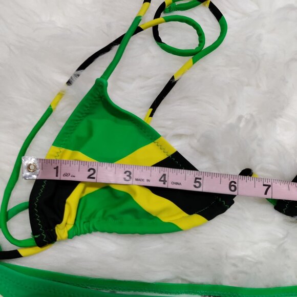 C.J.L Flag-Inspired Triangle Sexy Cheeky Bikini Set Y2K Size 5, NWT - Picture 10 of 11